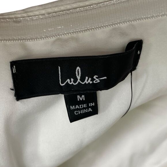 Lulus Mini Dress Womens M White Strapless Bodycon Ruched Sexy Festive Occasion - Picture 3 of 14